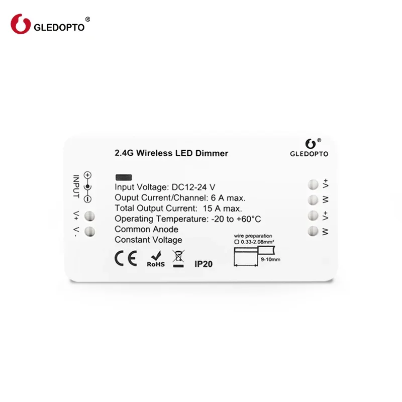 Imagem -06 - Gledopto-zigbee Smart Led Dimmer Strip Controller Dc12 24v Zll Padrão Led App Controle de Voz Trabalhar com Echo Plus