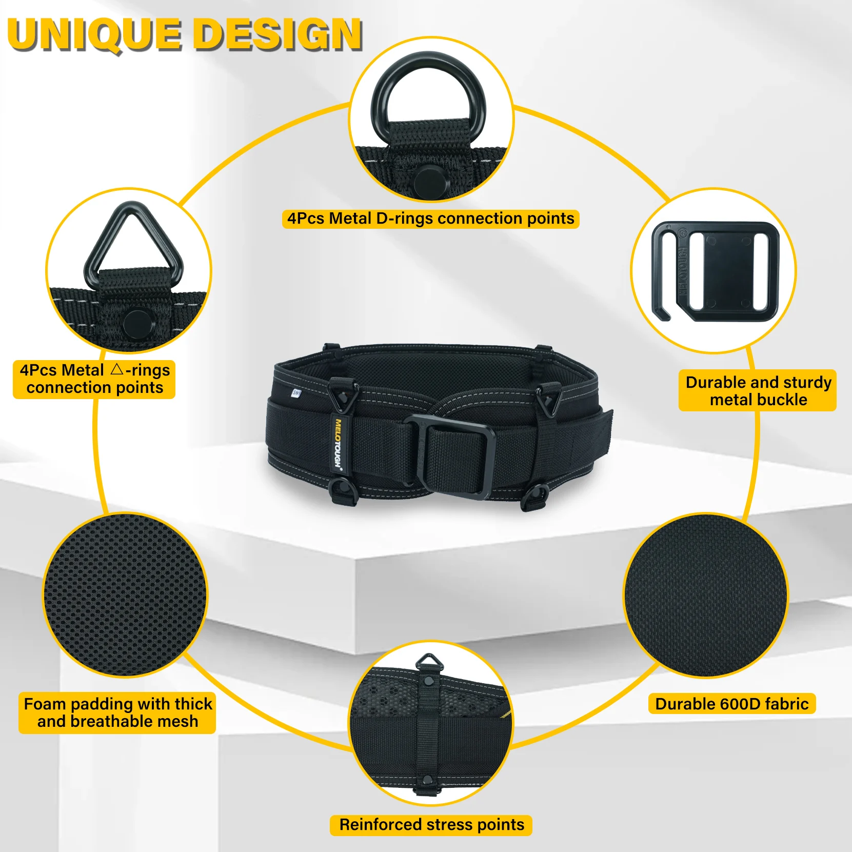 Padded Tool Belt,Electrician Tool Belt,Work Belt for Men,Quick Release,Thick Confortable Foam Padding Adjustable Waist