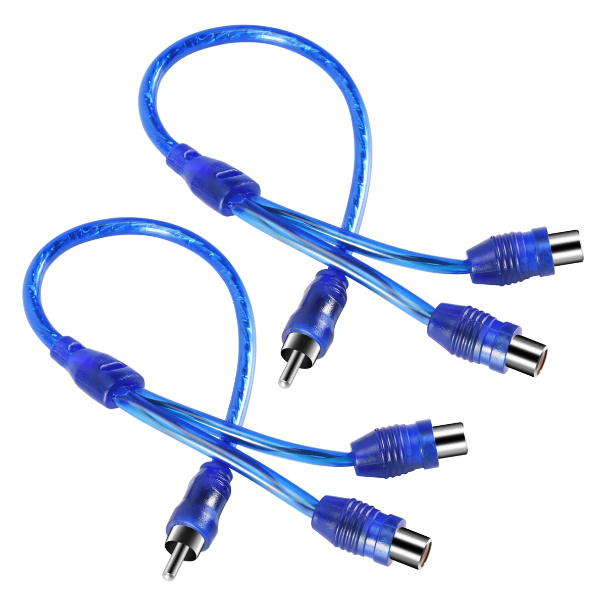 2x Rca Phono Y Splitter Lead Adapter Kabel 1 Mannelijk Naar 2 Vrouwelijke Auto Connector 30Cm