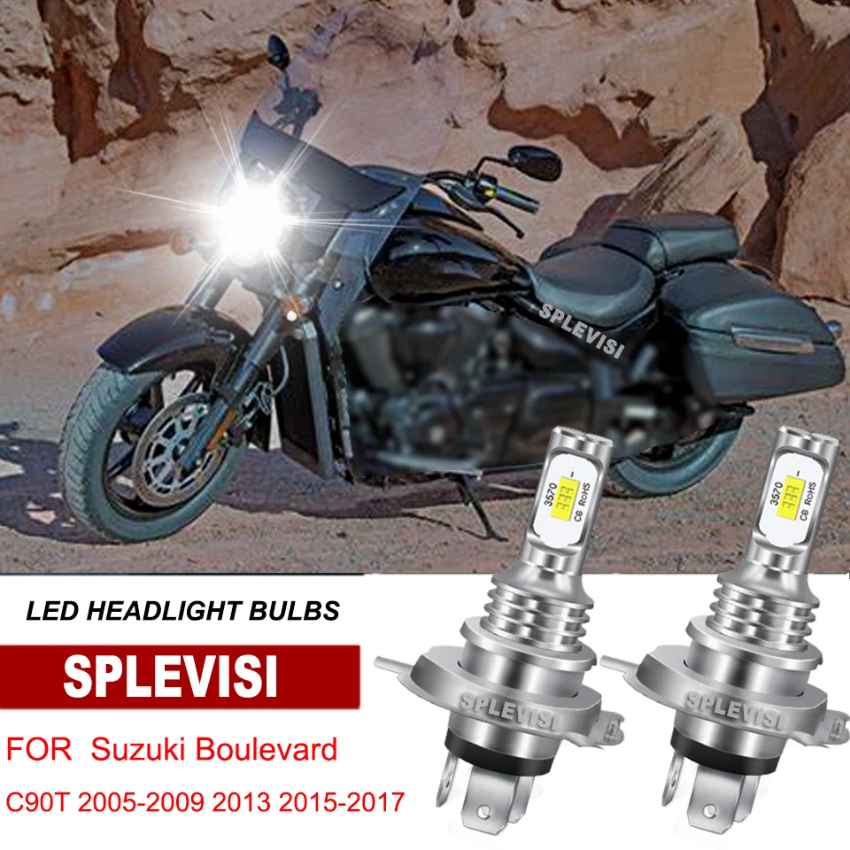 

2pcs H4 LED Headlight Hi/Low Beam Bulbs 6000K For Suzuki Boulevard C90T 2005-2009 2013 2015-2017 Bandit 1200 GSF1200S1997-2005