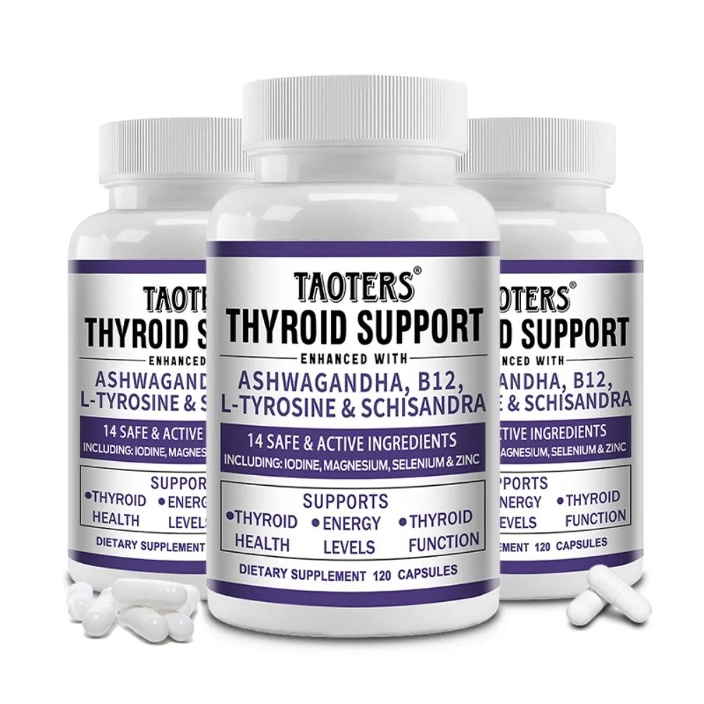 Thyroid Support with Ashwagandha, B12, L-Tyrosine and Schisandra - Supports Thyroid Health, Energy Levels and Function