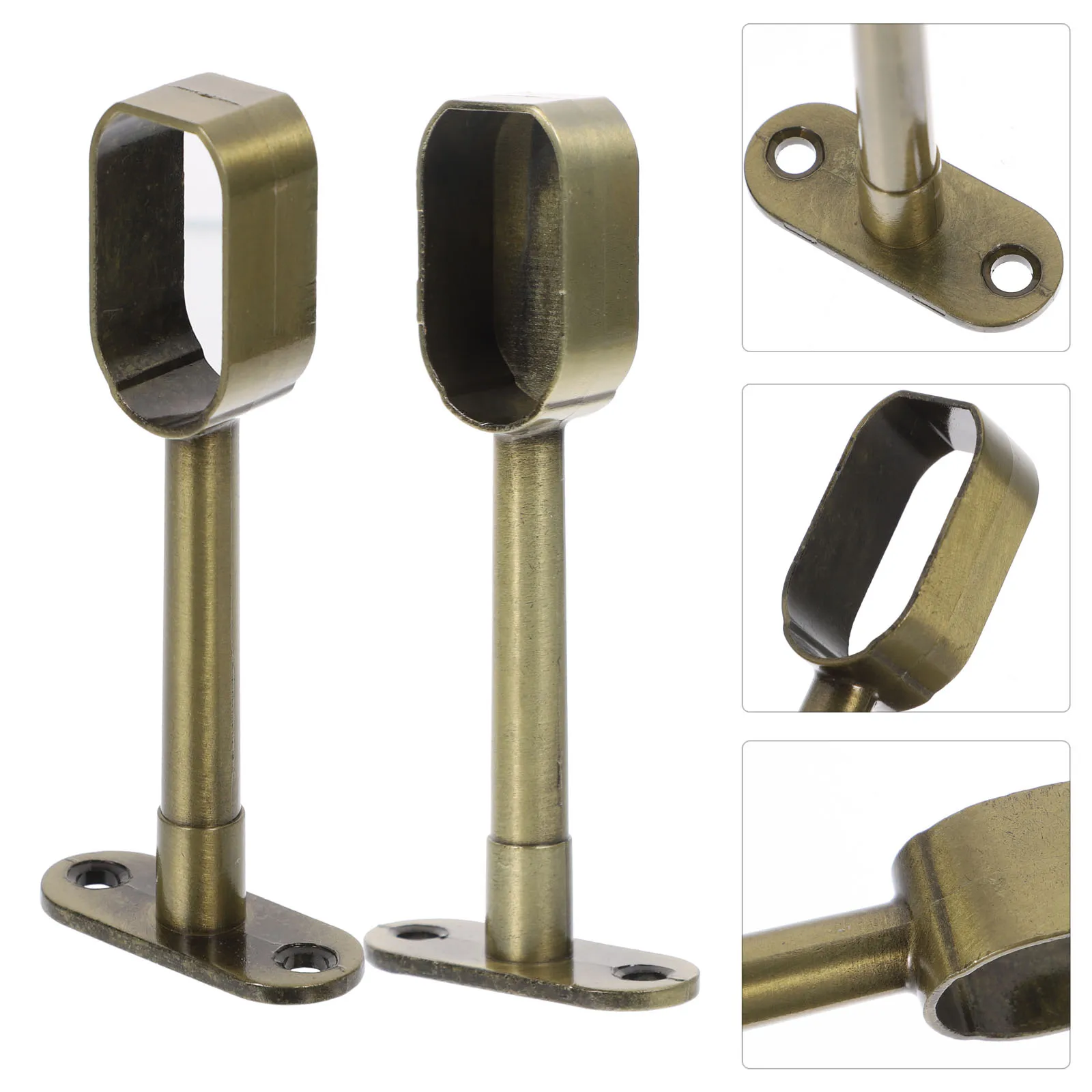 Soporte de armario, colgadores de barra de cortina de Zinc, aleación de fácil instalación, montaje en pared, Hardware de soporte de tubería de armario, 4 Uds.