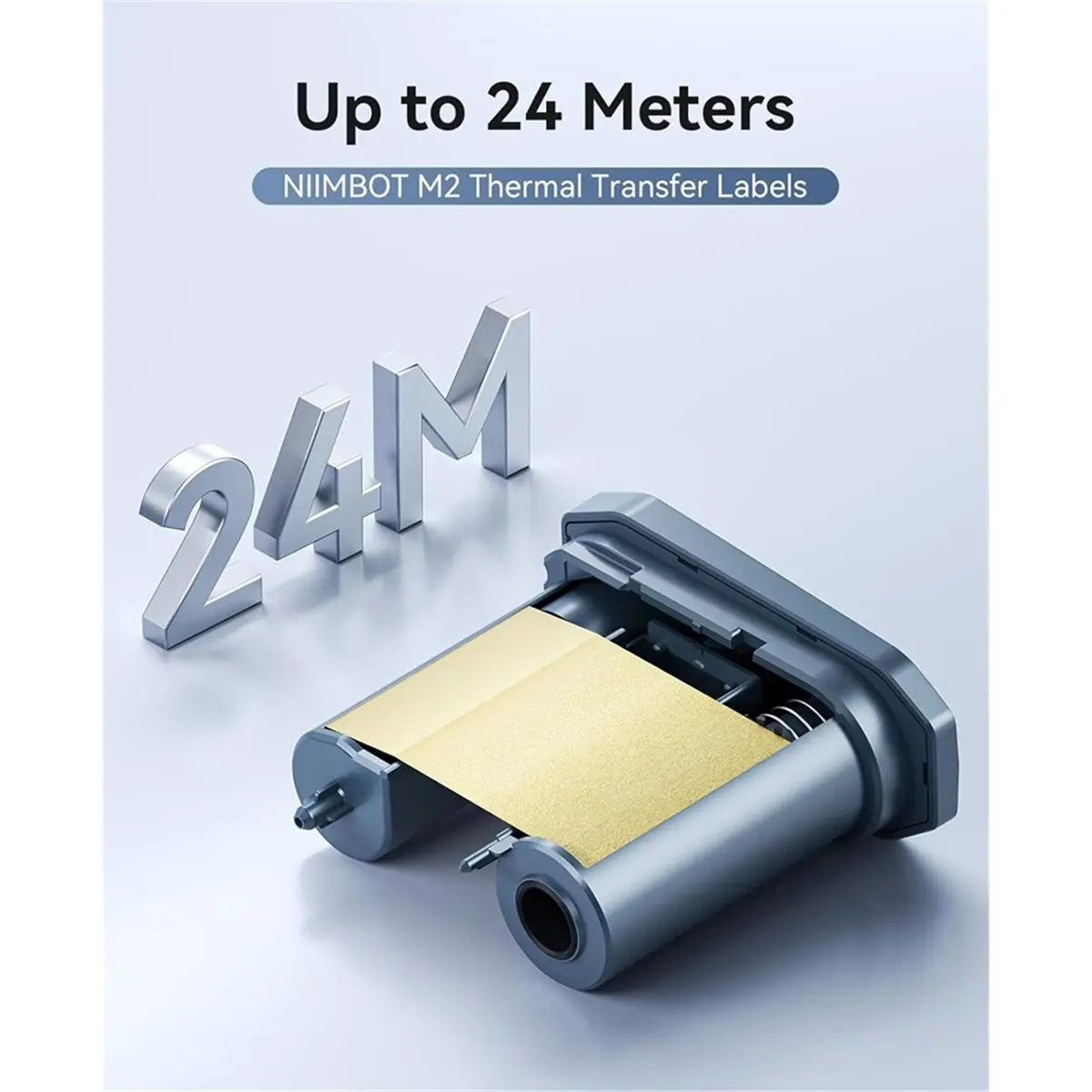 A85P Golden Labeling Ribbon for Niimbot M2 Thermal Transfer Label Printer,Clear Printing Long Storage Time,24 M