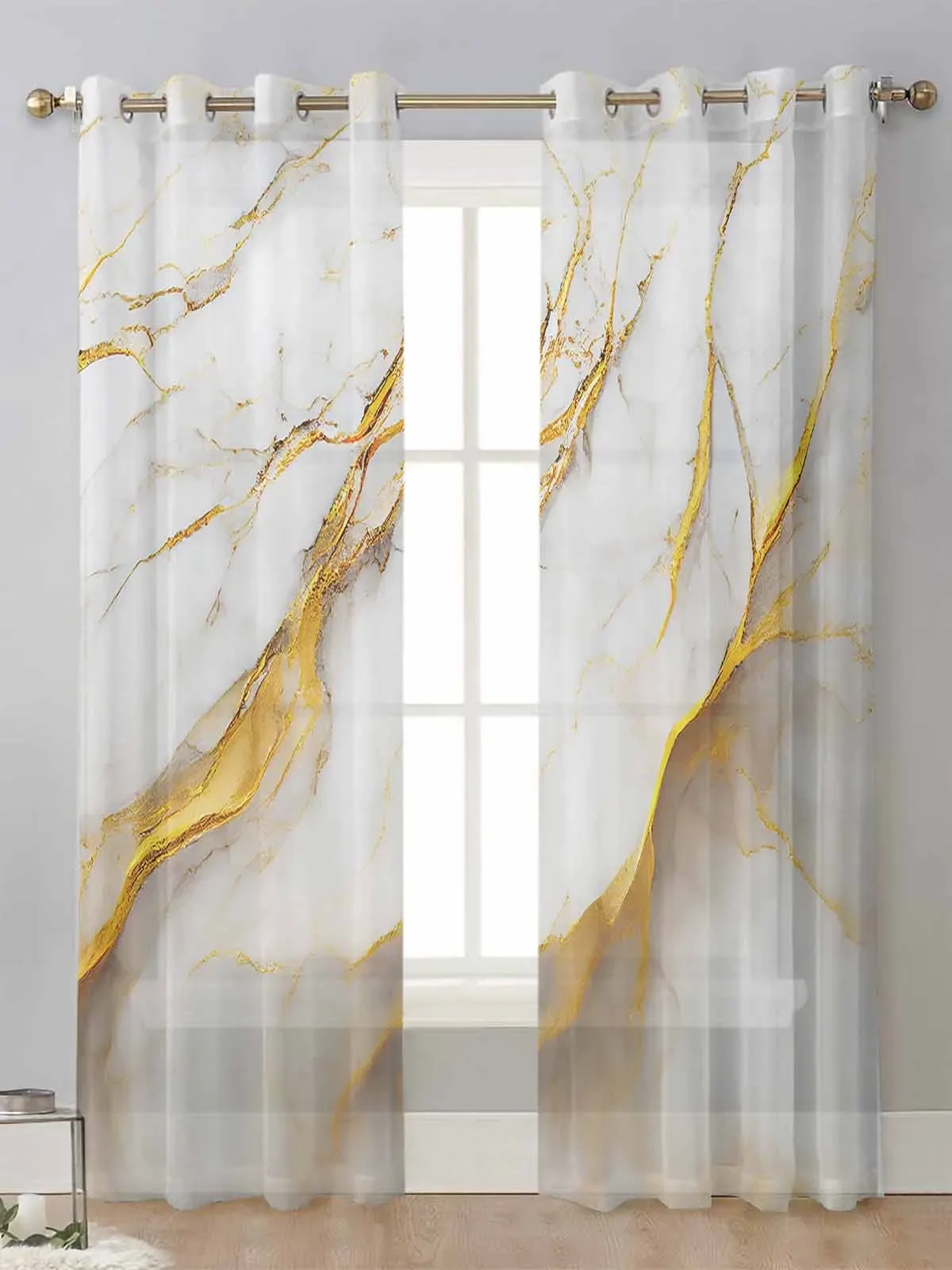 Marble Texture White Sheer Curtains For Living Room Window Screening Transparent Voile Tulle Curtain Cortinas Drapes Home Decor