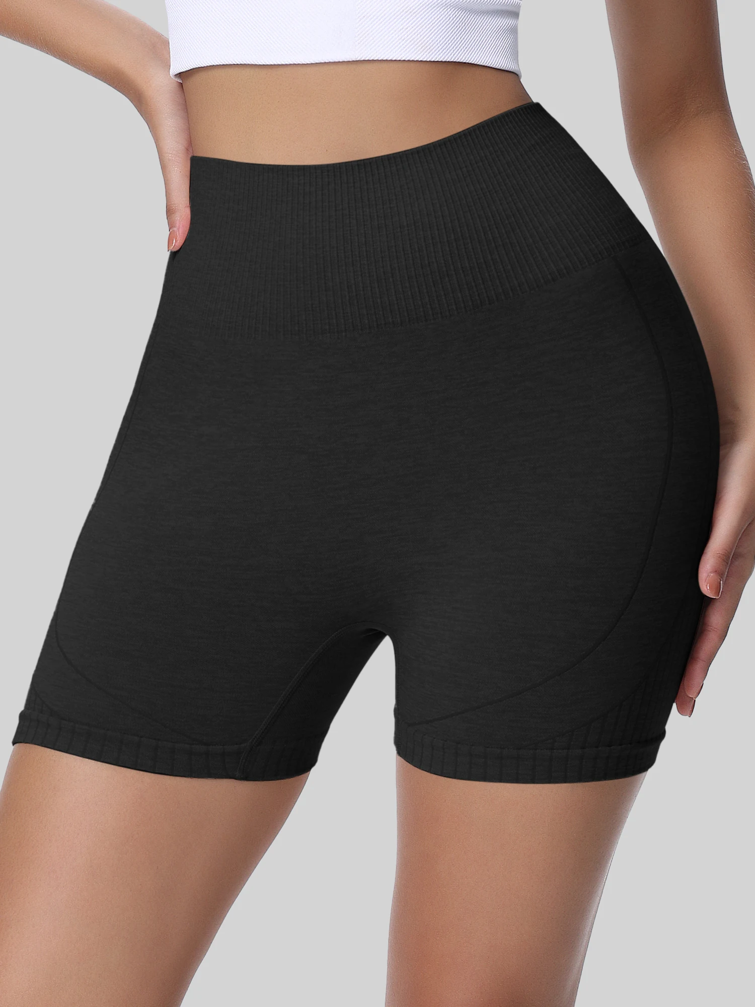 Pantaloncini da yoga elastici a vita alta, pantaloncini sportivi da corsa aderenti, attrezzatura per allenamento fitness, perfetti per le lezioni di base per principianti in palestra