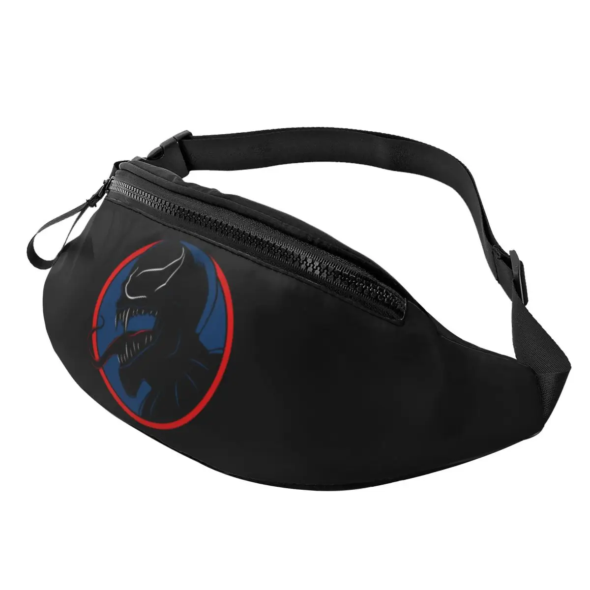 

Custom Venom Eddie Brock Fanny Pack for Women Men Fashion Symbiote Film Crossbody Waist Bag Travel Hiking Phone Money Pouch