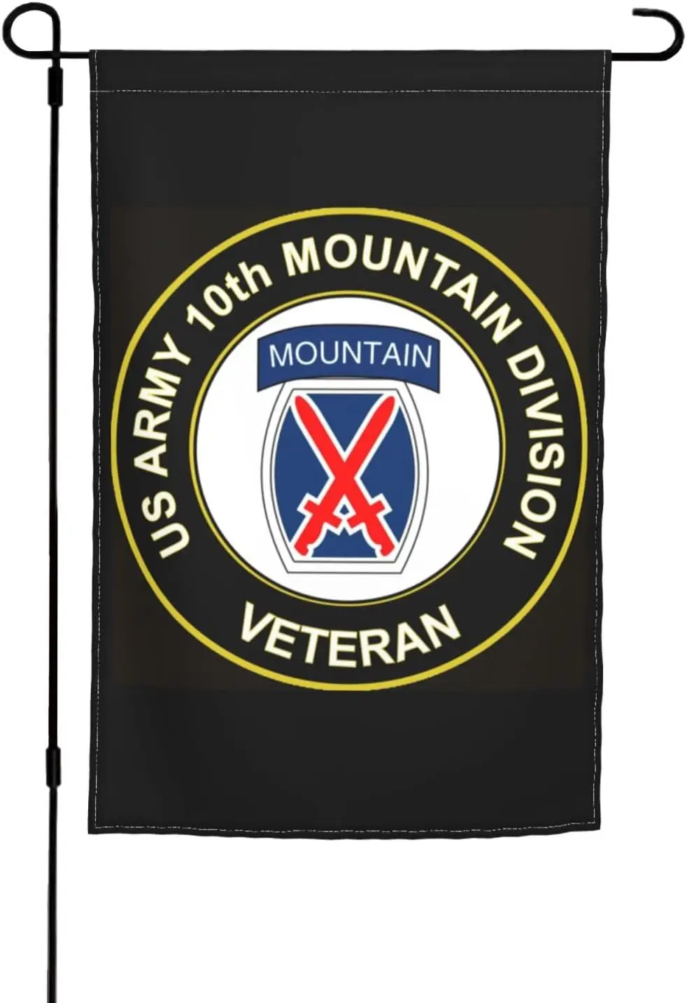 Army Veteran 10th Mountain Infantry Division 12x18 Inch Garden Flag Double Sided Fade Resistant Outdoor Banner For Yard, Por yyi