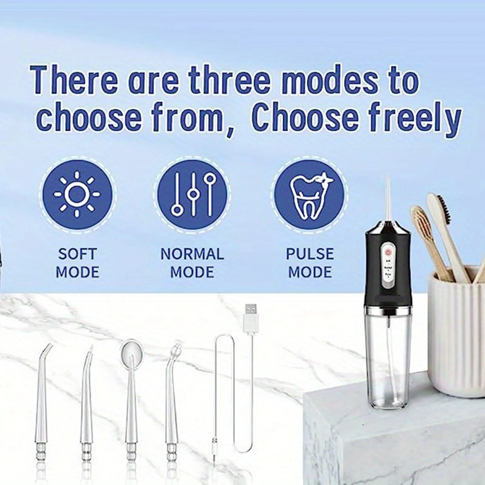 

3 Modes Of Cleaning Agents With 4 Nozzles, Rechargeable Toothpick Oral Irrigator For Travel Suministros Para Fiestas 2024