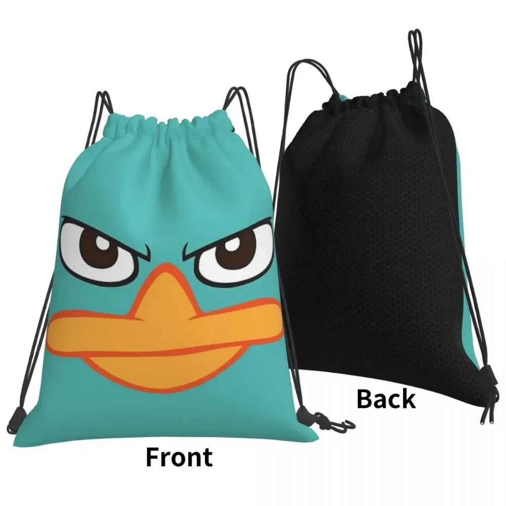 Perry the ornitorrinco máscara mochilas casuais sacos de cordão pacote bolso saco de esportes sacos de livro para homem mulher estudantes