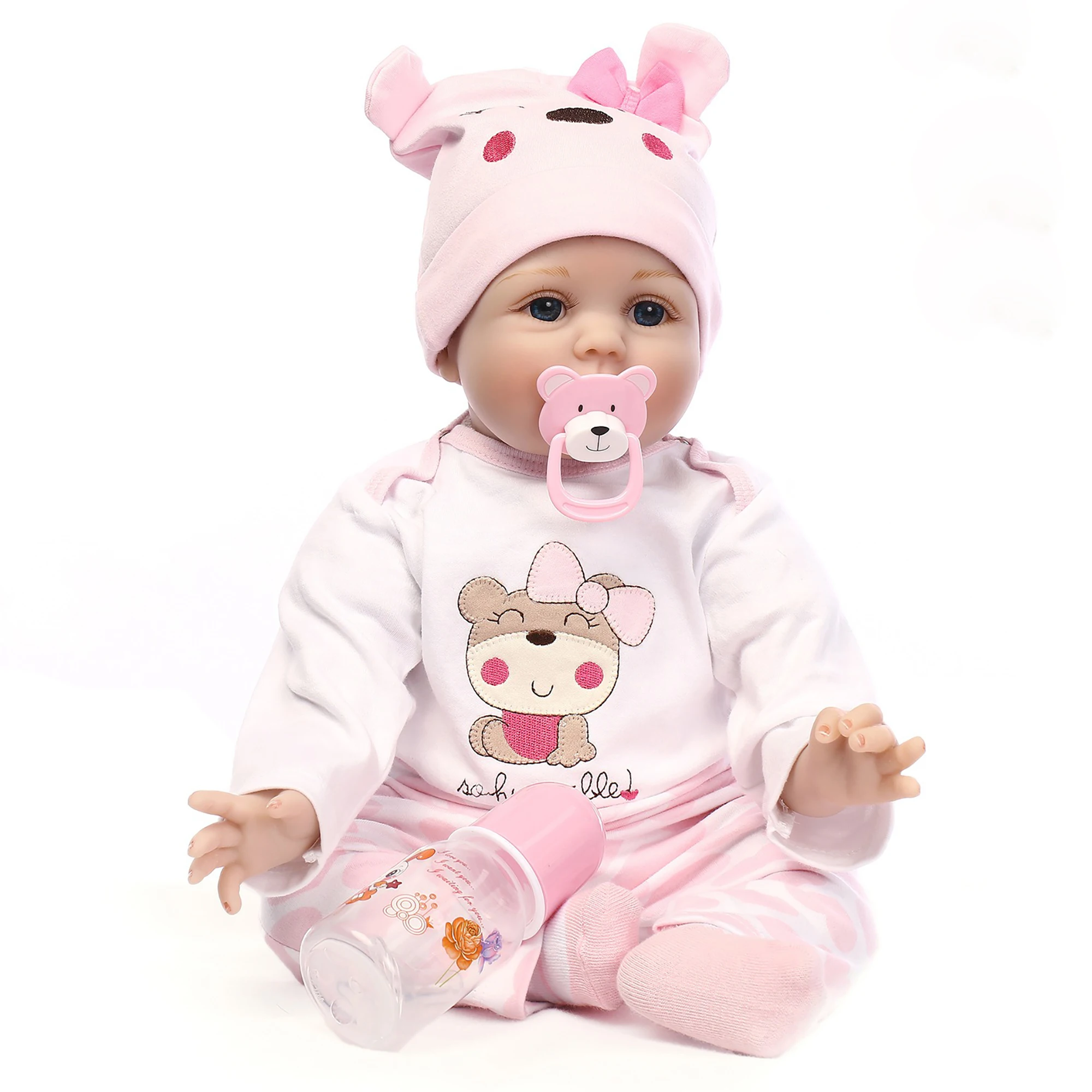 NPK-1733 Wysokiej Jakości Miękka Winylowa Silikonowa Lalka Reborn, Możliwość Siedzenia, Leżenia i Zanurzania, Symulacja Niemowlaka, Zabawka Silikonowa