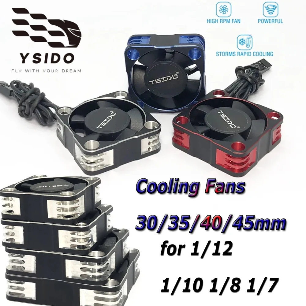YSIDO Universal Cooling Fans 30/35/40/45mm Plastic Cool Fan for 1/8 1/10 1/16 RC Car Motor Heat Dissipation Upgrade Model Parts