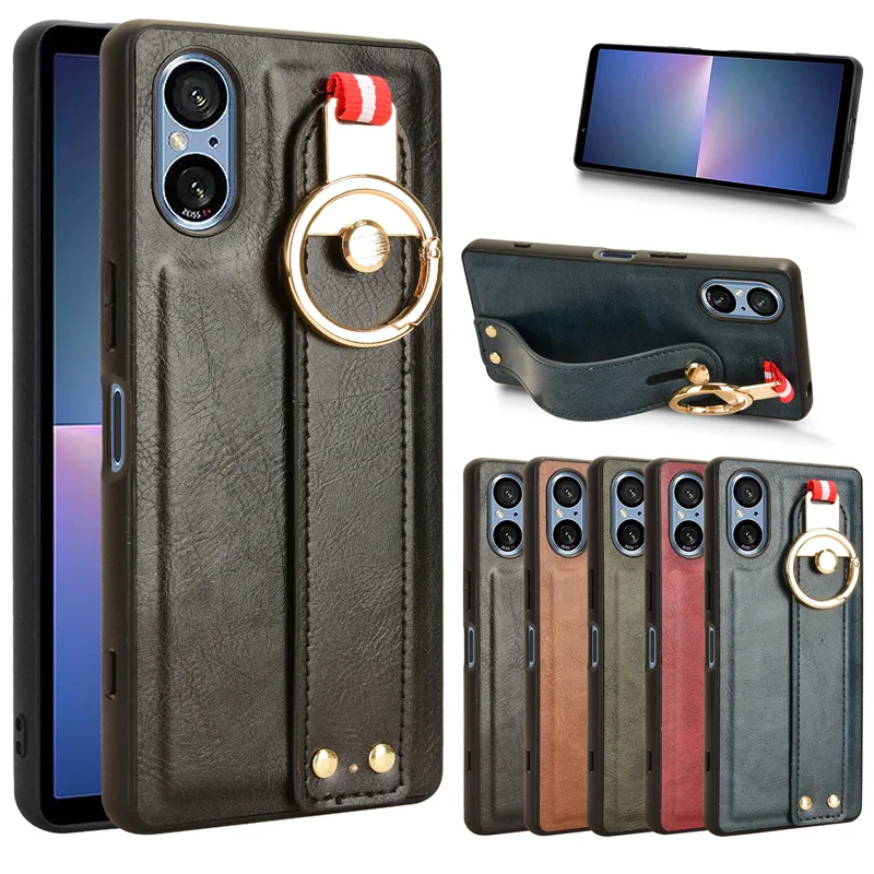 For Sony Xperia 5 V Case With Ring Business Wristband Cover Case For Sony Xperia 5 V 5V Xperia5V Non-Slip Protective Cases