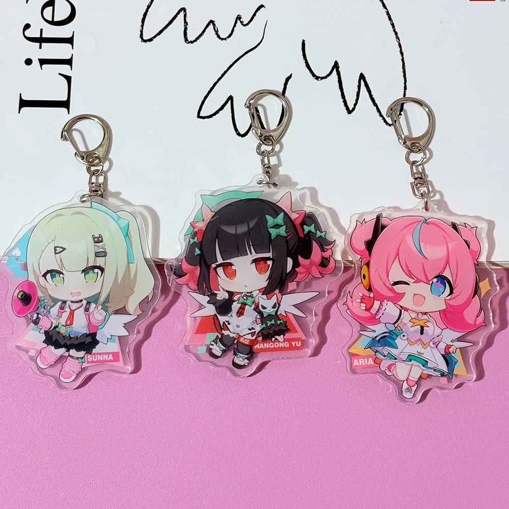 Cute Angels of Delusion Nangong Yu Aria Sunna Acrylic Keychain Game Zenless Zone Zero Kawaii Figure Keyring Backpack Pendant