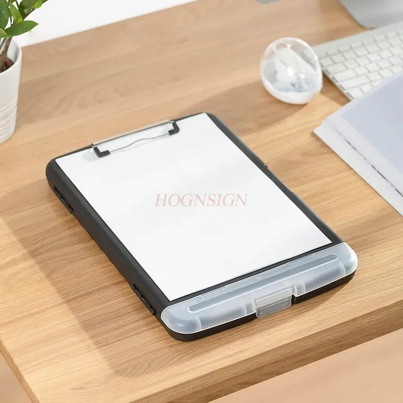 กันน้ํากระดาษเก็บแฟ้มกล่อง A4 multifunction copywriting BOARD คลิปแฟ้มกล่องพลาสติก Desktop Organizer