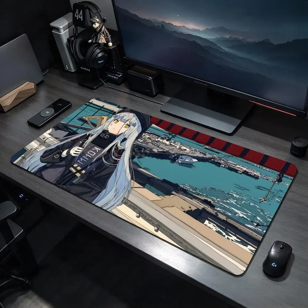 Strategic Game G-Girls' Frontline HK416 Mouse Pad Large Gaming Mousepad Desk Mat Non Slip Bottom Featuring Stitched Edges