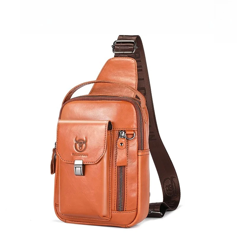 Bolso de Hombre 2026, 100% Cuero Vacuno, Bolso de Hombro, Bolso Cruzado de Moda, Mochila de Pecho, Bolso de Diseñador de Lujo