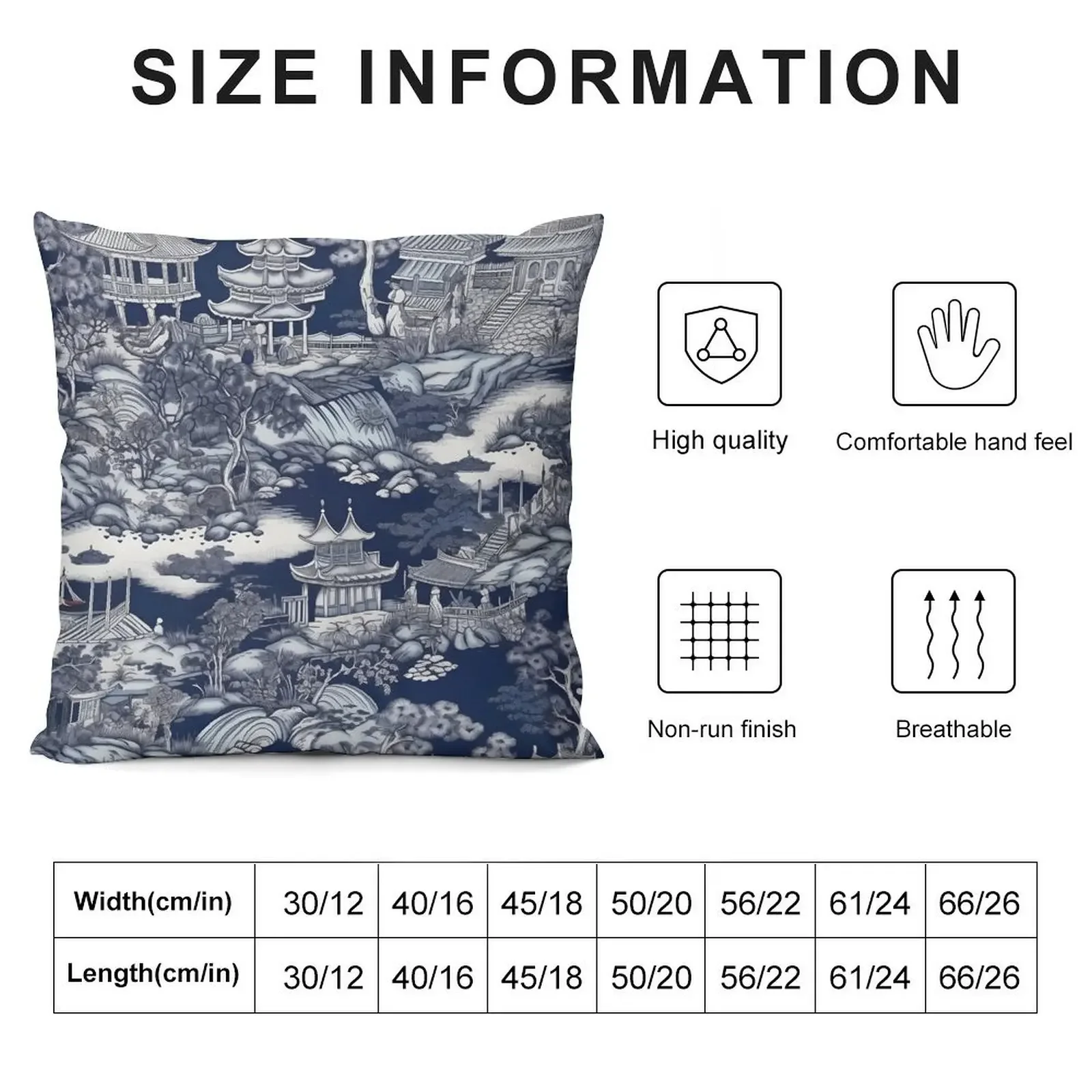 Chinoiserie willow pattern ceramic blue white Ming Dynasty Throw Pillow Cushion Cover For Sofa pillows decor home pillow