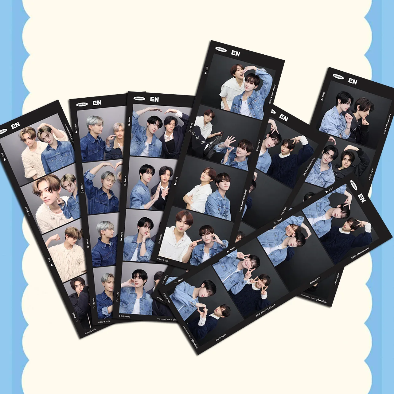 8Pcs/Set Kpop Idol JUNGWON HEESEUNG JAY Funny 4-Piece Grid Selfie Double-Sided Bookmark Card JACK SUNGHOON SUNOO NI-KI Fans Gift