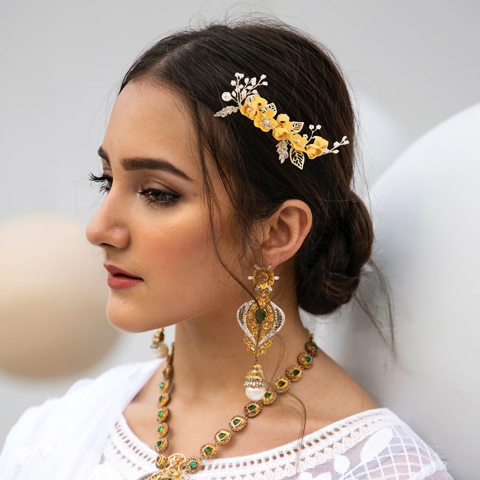 

Flower Hairpin Suit Comb Bridal Accessory Bride Wedding Combs Floral Headpiece Metal Miss