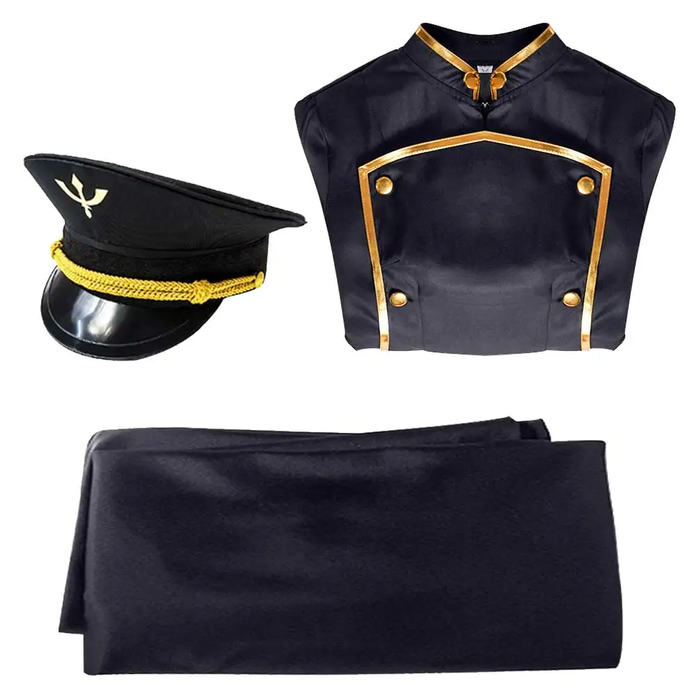 Anime My Dress-Up Darling Inui Sajuna Cosplay Costume Kitagawa Marin Roleplay Suit Women Soldier Uniform Dress Cloak Hat Set view 6