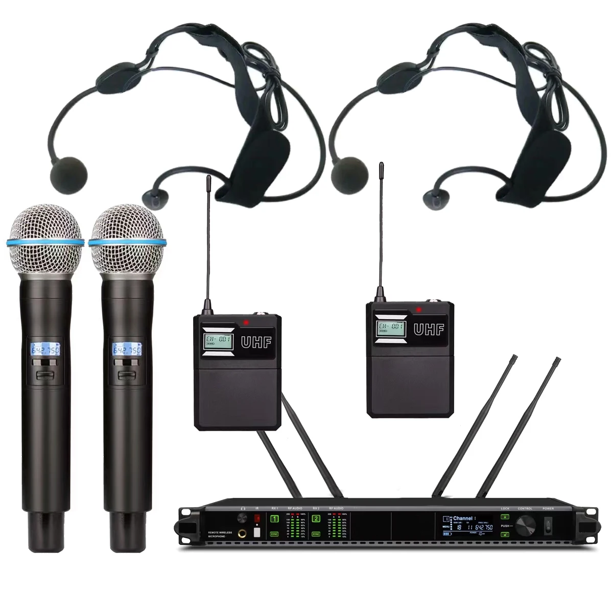 

New Generation AD4D Receiver Beta58 Handheld Wireless Microphone System with ADX1 ME3 HeadWear BodyPack For Karaoke Stage Sing