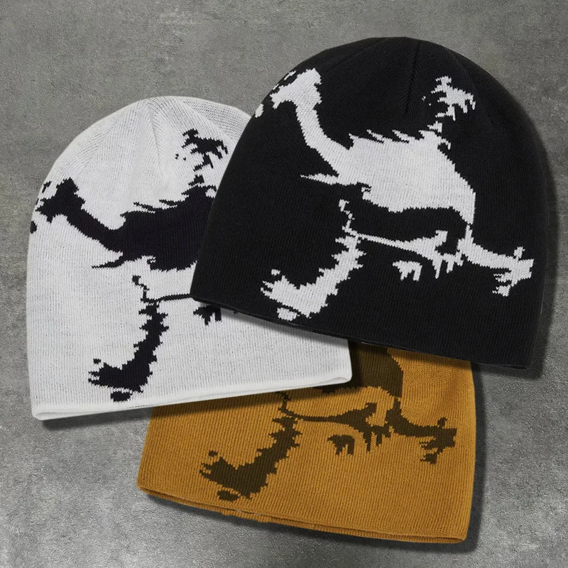 

Autumn and winter jacquard embroidery cold hat knitted hat keep warm Men and women couple autumn and winter hats