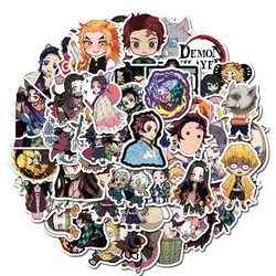 50 pz/set Demon Slayer Sticker Anime giapponese impermeabile bagaglio da viaggio adesivo Scrapbooking diario fai da te cancelleria ufficio scolastico