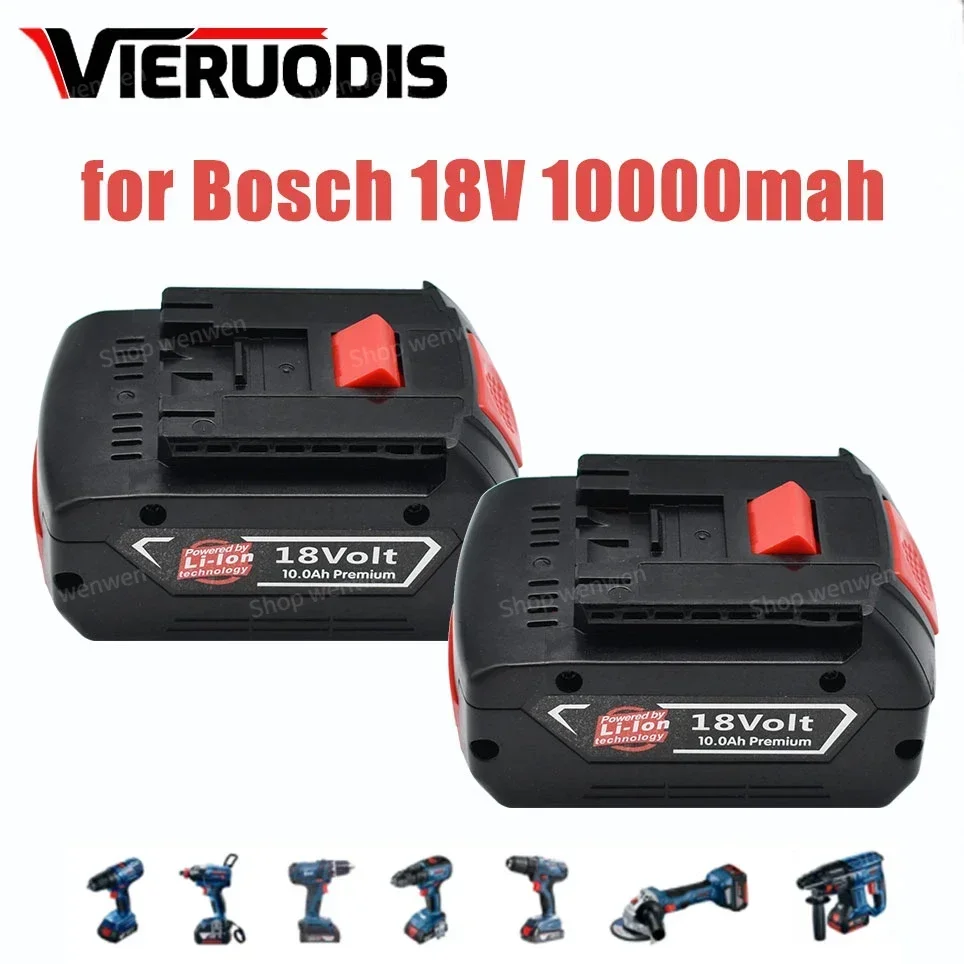 

Литий-ионный аккумулятор для BOSCH, батарея 18 в, BAT609, BAT610, для Bosch 18 в, 10,0 Ач, GBA18V, GSR18V, BAT618, BAT619