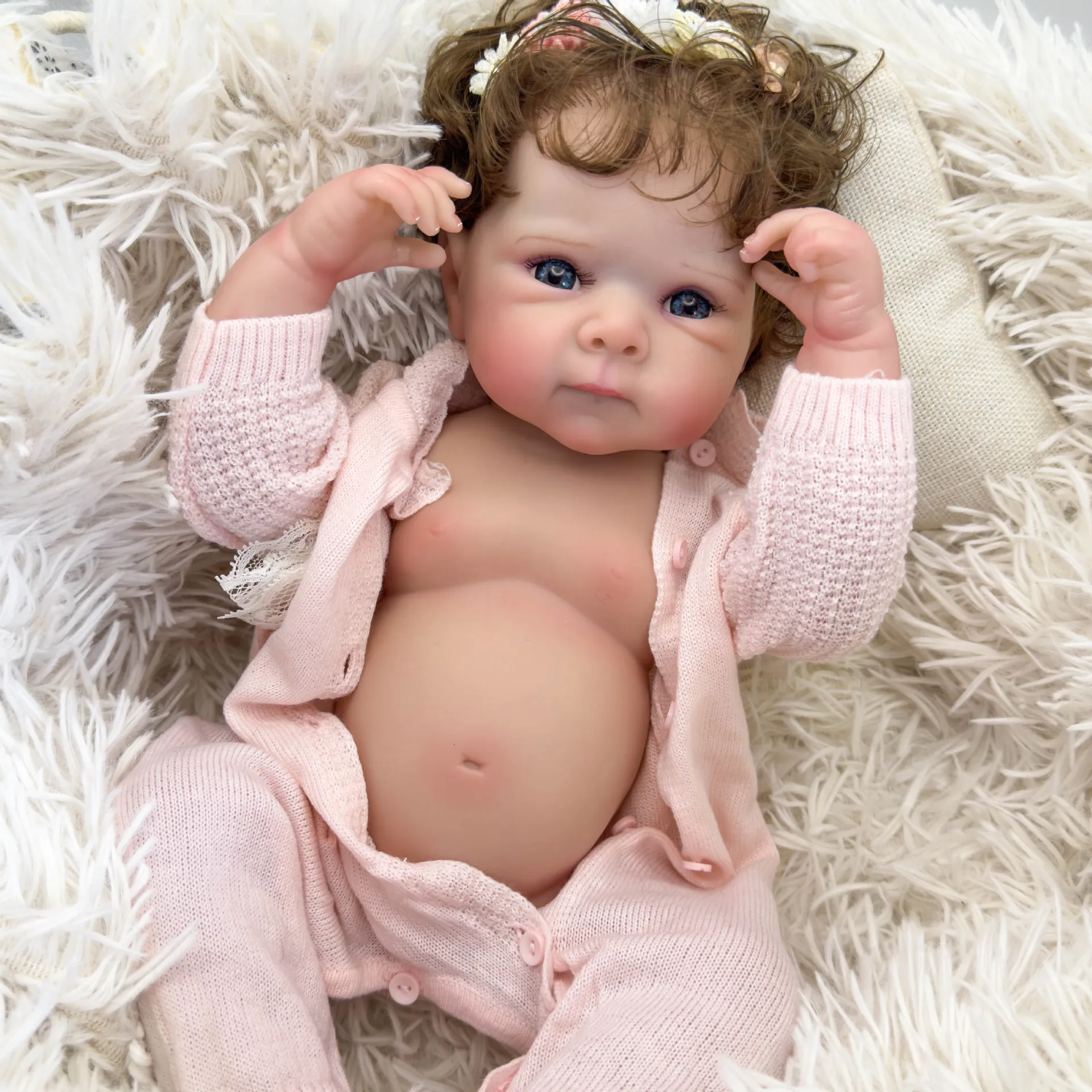 

Full Body Soft Silicone Vinyl Dolls 48cm Boy/Girl Bettie Painted Baby Reborn Doll Rooted Hair For Kid's Gift Muñecas Reborn