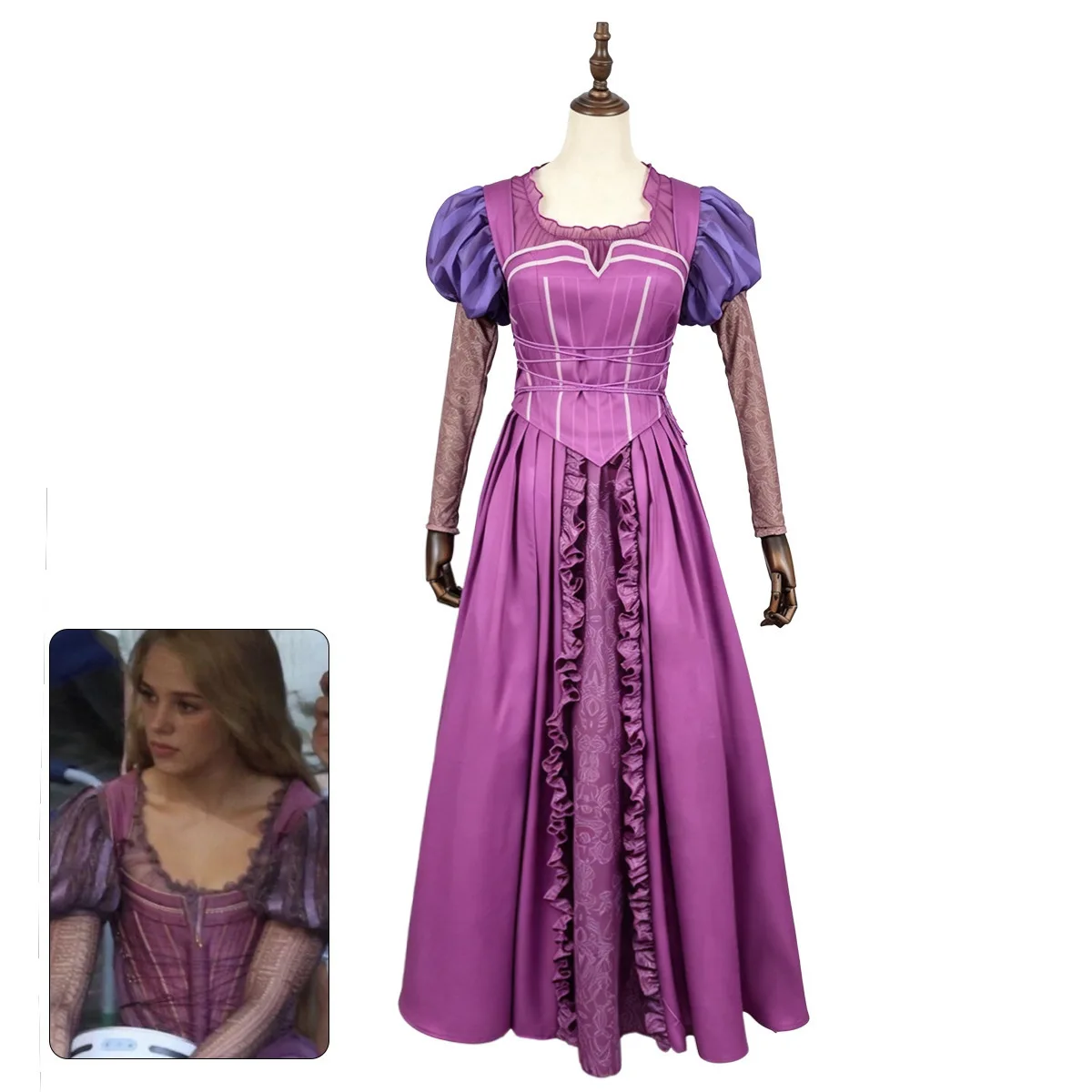 Image of Verstrickte Rapunzel Langhaar-Prinzessin Kostüme Cosplay Kostüm Erwachsene Karnevalsuniform Halloween Kostüm Ball-Party Kostüm