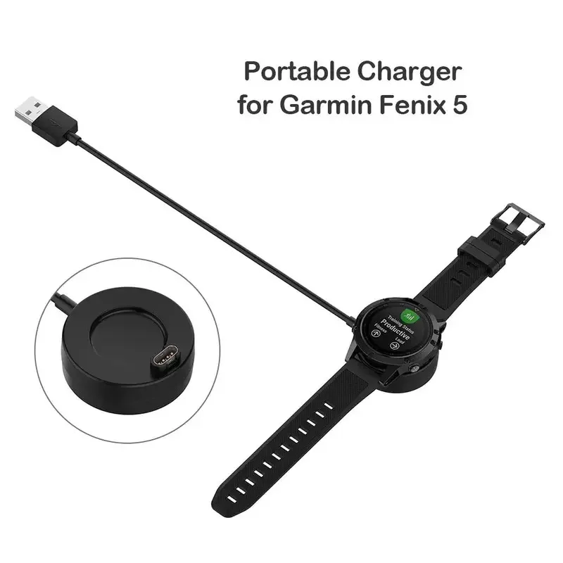1m USB Charging Dock Cable Fast Charger For Garmin Fenix 5/5S/5X Plus 6/6S/6X Venu Vivoactive 4/3 945 245 45 Quatix 5 Sapphire