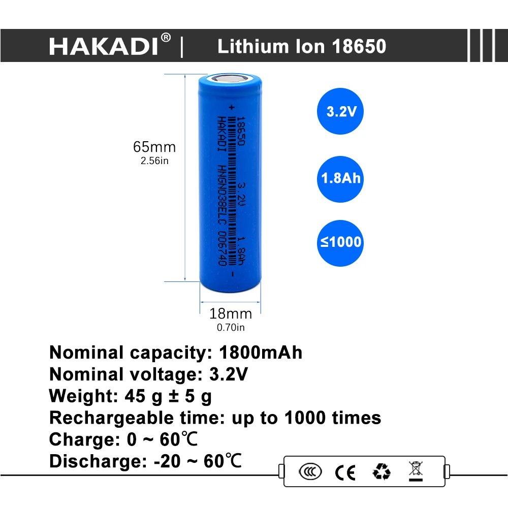 Lifepo4 18650 3.2V 1800mah akumulator nowy długi cykl życia dla elektronarzędzi urządzenie domowe układ słoneczny