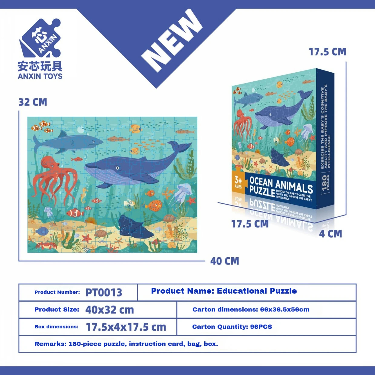 

180 pcs Animal Series children's puzzle educational toy for 3-6 years old early education cognitive DIY intelligence development