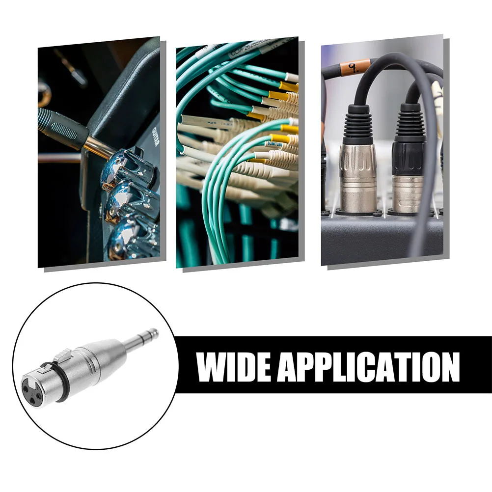 

3 Pcs Socket Audio Adapter Male to Female Xlr Silver Zinc Alloy Headphones Jack