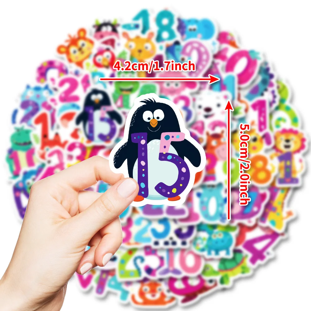 10/50pcs Cute Cartoon Letters with Waterproof Stickers for Decorating Suitcases Notebook and Baby Puzzle Toy with Digital Animal