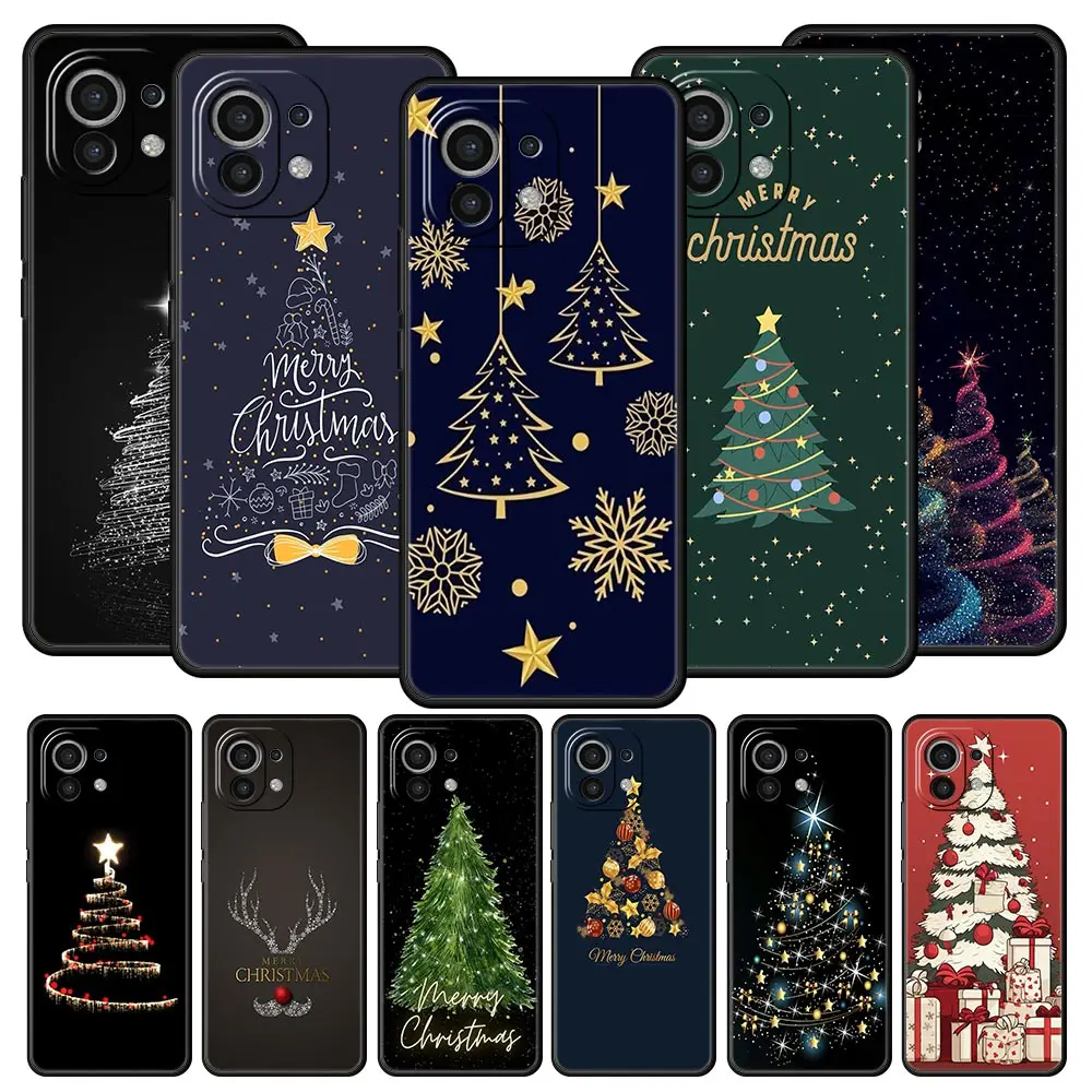 Phone Case For Xiaomi Mi 15 14 14T 13T 12T Pro 12 13 11 Lite 5G 11T X6 X5 Pro Soft TPU Cover Merry Christmas Tree