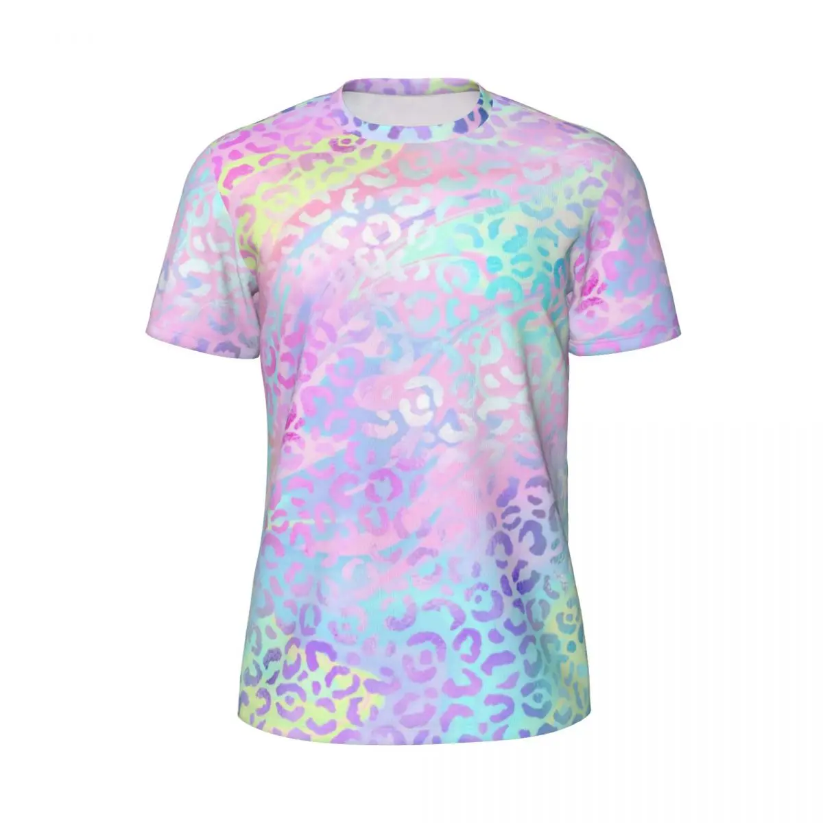 

Абстрактная леопардовая футболка для бега с радужным принтом, новинка, мужские футболки в стиле ретро Y2K, летние дизайнерские топы с короткими рукавами