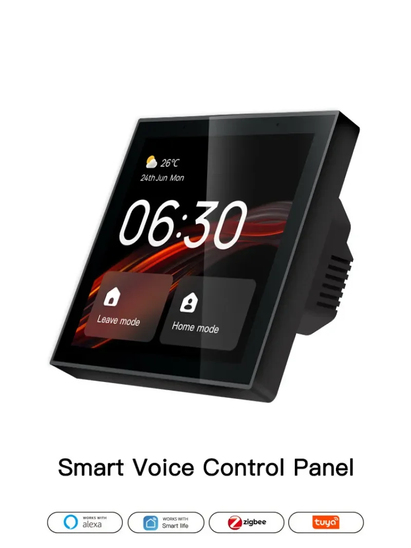 Tuya Smart Home 4-Inch Full-Screen Zigbee Smart Switch With Offline Voice Curtain Dimming And Scene Control With Ir Infrared