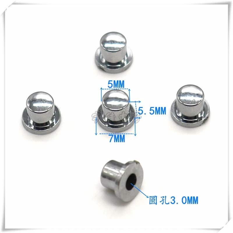 20PCS 5X5.5 Silver Electroplated Button Cap Light Touch Button Cap Power Switch Cap Plastic Button Cap Round Hole 3.0