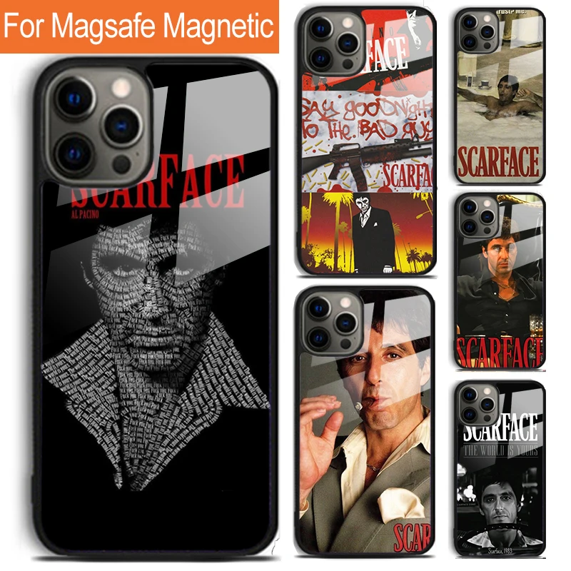 Scarface Al Pacino Movie Phone Case For iPhone 16 15 14 13 12 11 Pro Max Plus Magsafe Magnetic Wireless Charging Cover