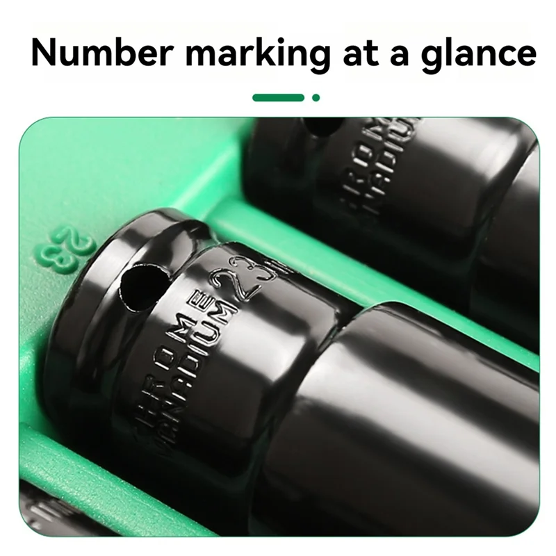 ABKU-20PCS 1/2" 8-32Mm Drive Socket Set Metric Deep Socket Set 6 Point Hex Design Impact Socket Set With Portable Storage Case