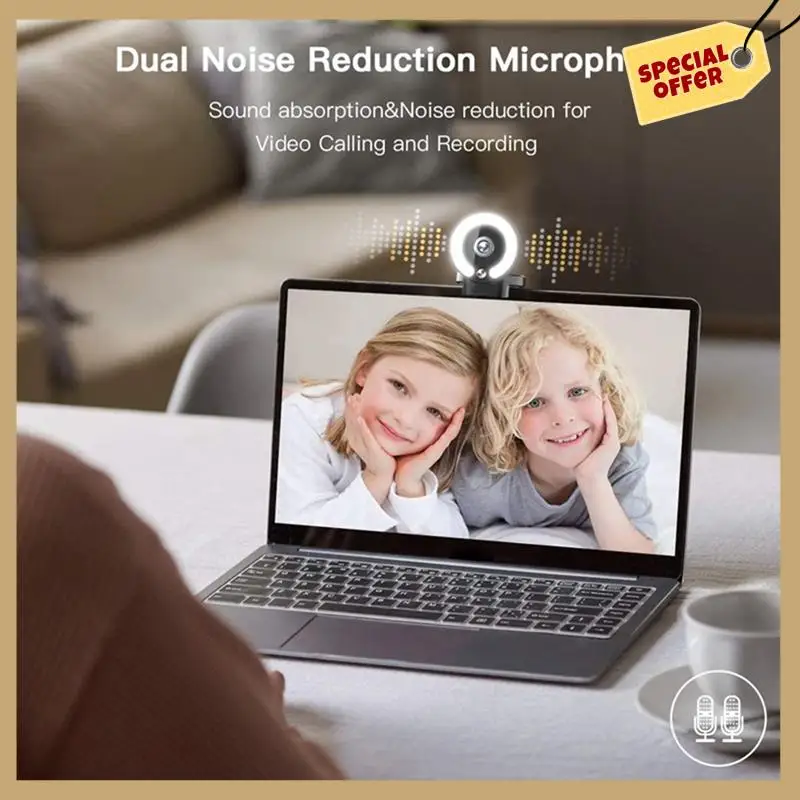 Веб-камера 4K, мини-камера Full HD с заполняющей подсветкой, ноутбук, ПК, компьютер, прямая трансляция, видео, веб-камера, микрофон, веб-трансляция-WMAN