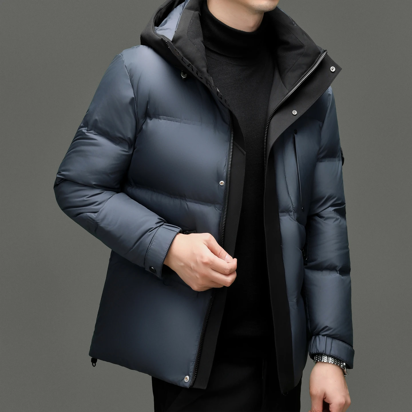 

Casual High-End Men's Warm Hooded Duck Down Jackets Outwear Windproof Thicken Puffer Coats New 2025 Winter Padded Tops Clothing