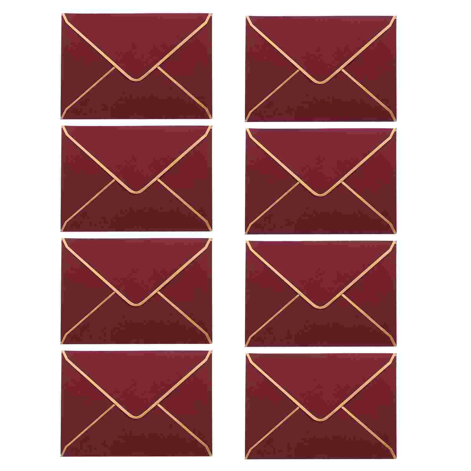 

Gold Edge Business Invitation European Envelope Kraft Paper Western Bag 10pcs (burgundy) Letter Shell Envelopes