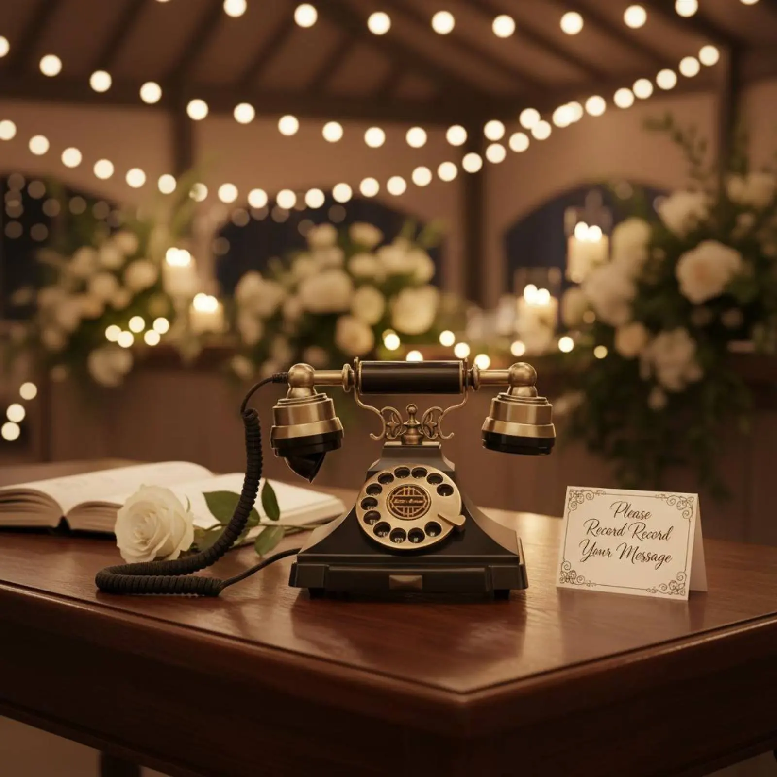 Rotary Phone Classic Ringtone Retro Telephone Retro Rotary Telephone Plug and Play Vintage Phone Guestbook for Event Planners view 3