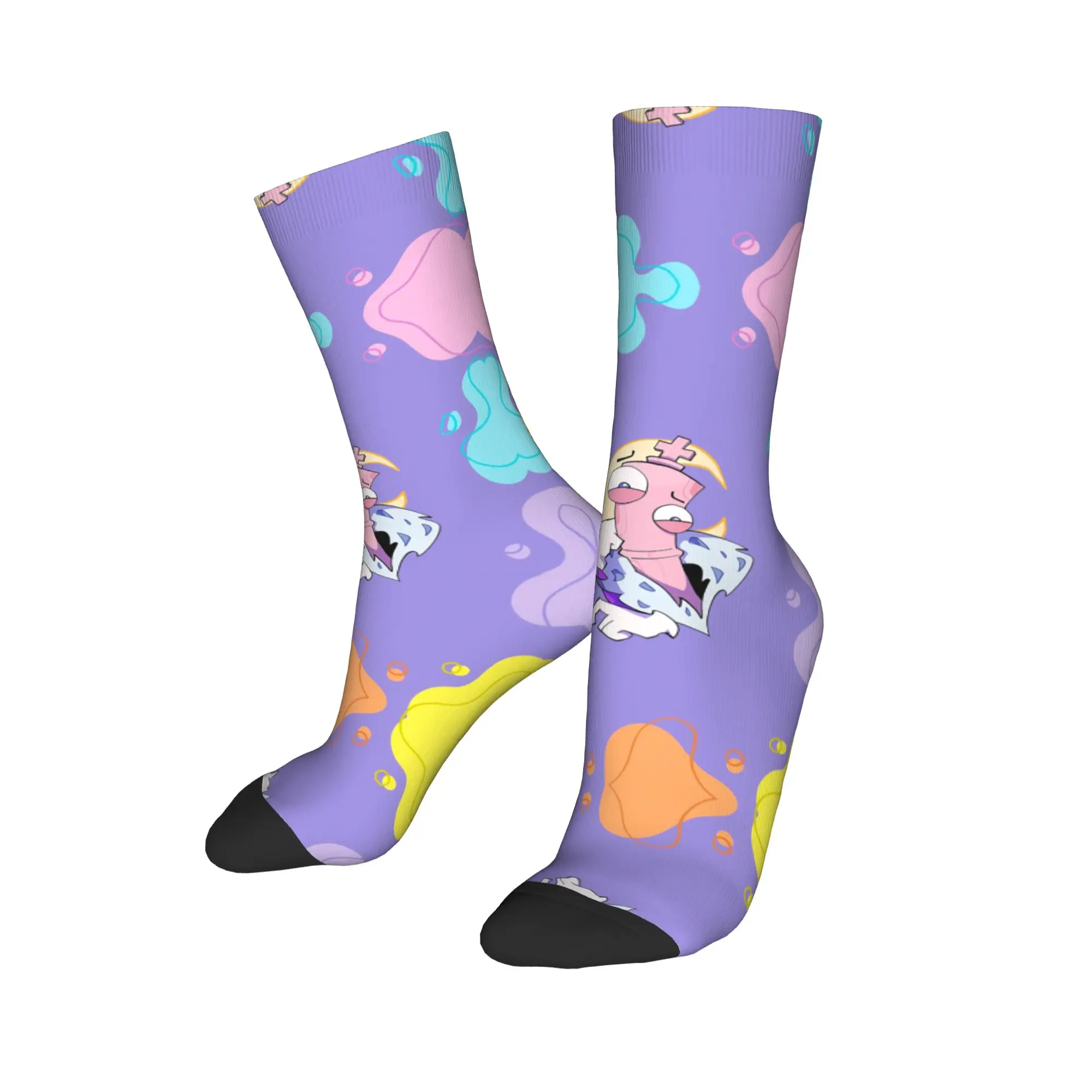 Autumn Winter Retro Women Men Kinger Cartoon Digitals Circus Socks  Breathable Basketball Socks