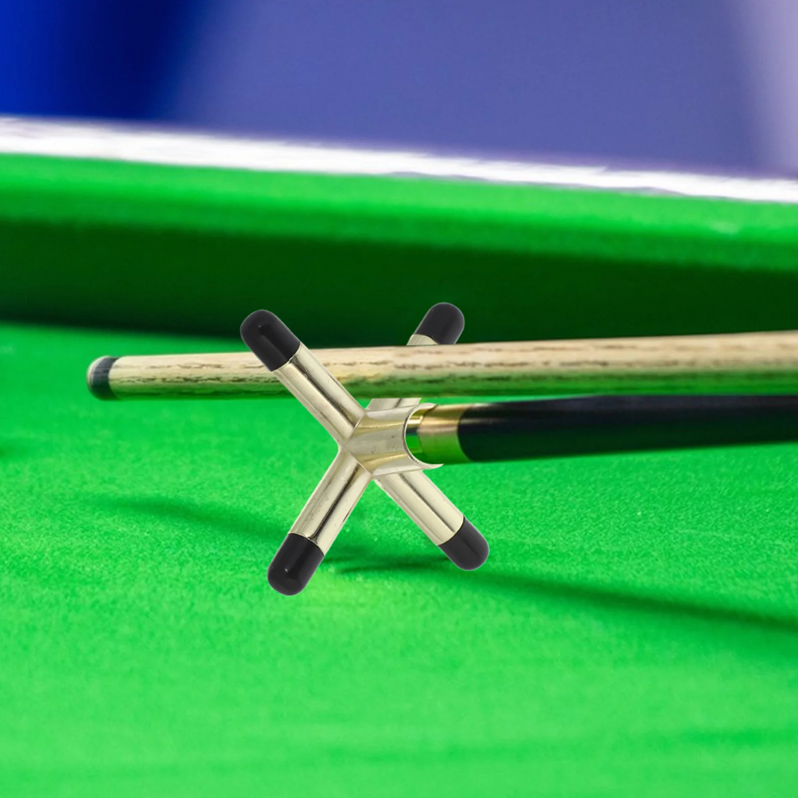 

Metal Billiard Cue Rest Cross Shaped Stable Pool Stick Rack Rubber Base Snooker Pool Cue Rack Accessories Billiards Accessories