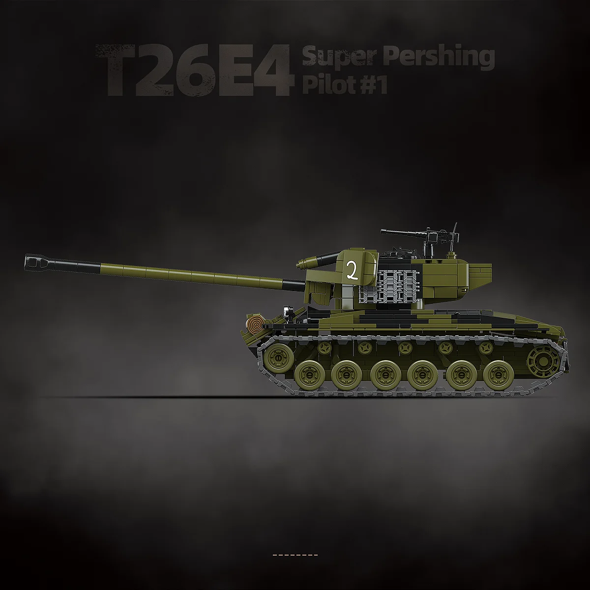 1322pcs Military Series Assembling Building Blocks American Tank T26E4 Heavy Patton Prototype Vehicle Children's Toy Gift