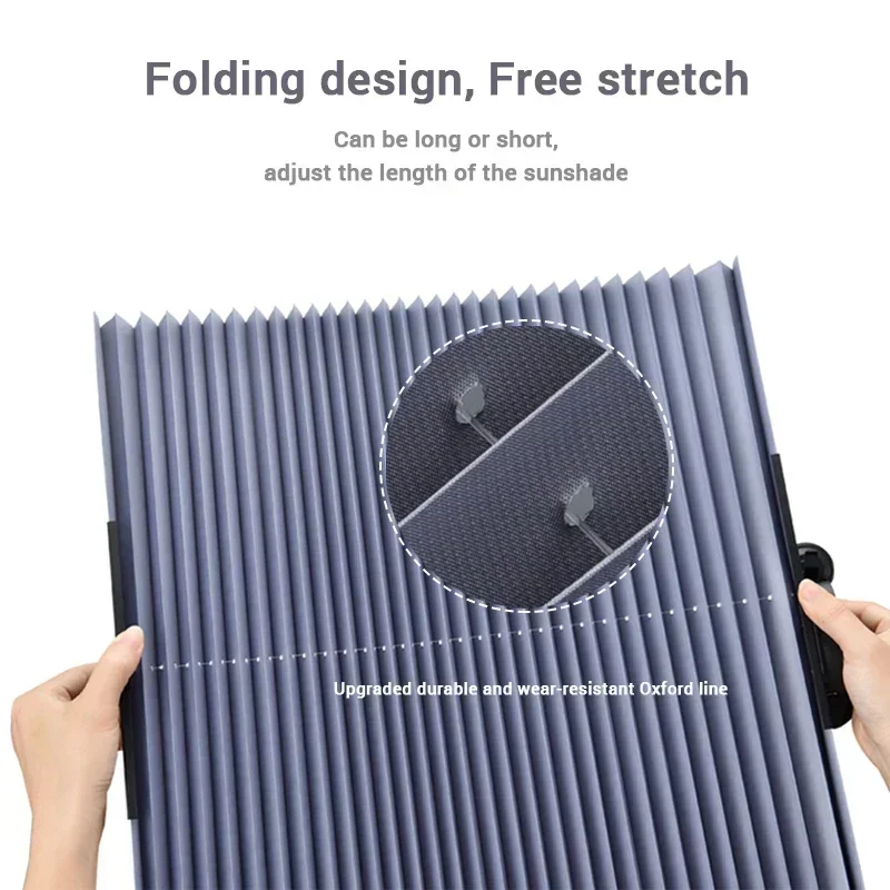 Retractable Windshield Sun Shade Curtains for Car Sun Visor Sunshade Cover Anti-UV Privacy Protection Summer Cooling