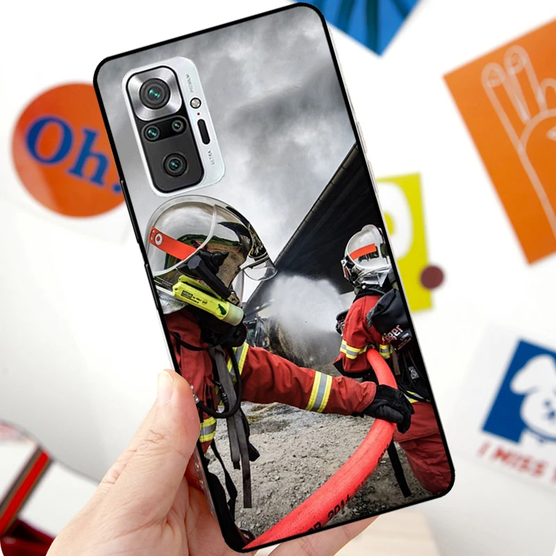 Firefighter Heroes Fireman Case For Xiaomi Redmi Note 12 Pro 11 8 9 10 Pro 9S 10S 11S 12S Redmi 12C 10C 9C 10A Cover